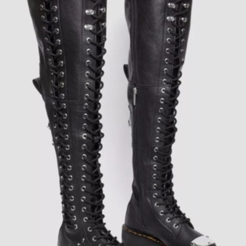 Dr. Martens 28-Eye Extreme Max Virginia Leather Knee High Boots - Picture 8 of 11